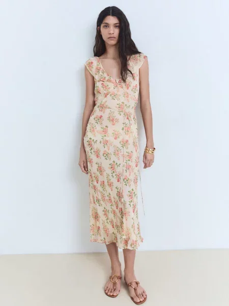 Сукня міді MANGO мультиколор