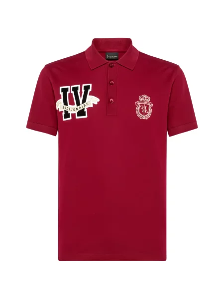 Tricou polo Billionaire cu autograf roșu