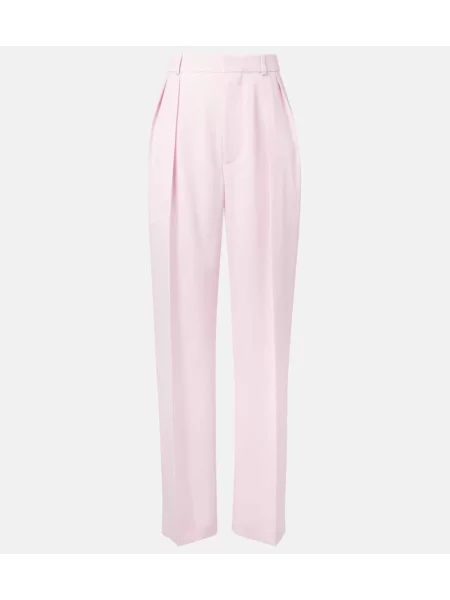 Pantaloni Wardrobe.nyc de lână roz