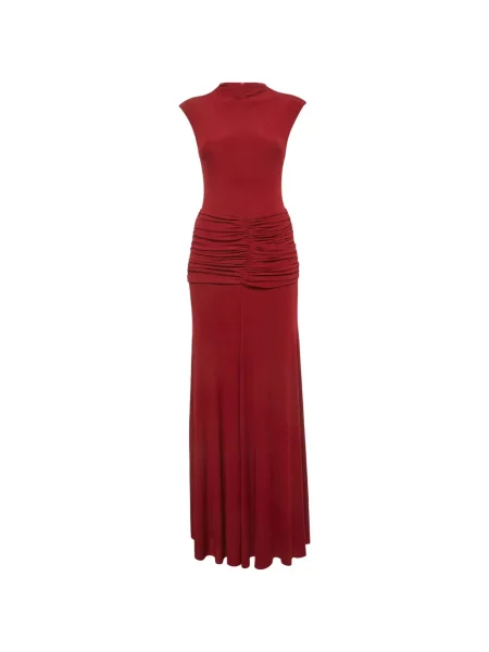 Rochie maxi Chats By C.dam cu volane roșu