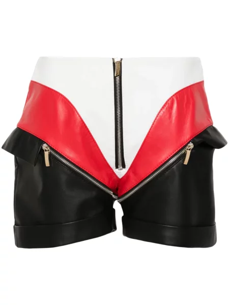 Pantaloni scurți Mitiliane Couture din piele negru