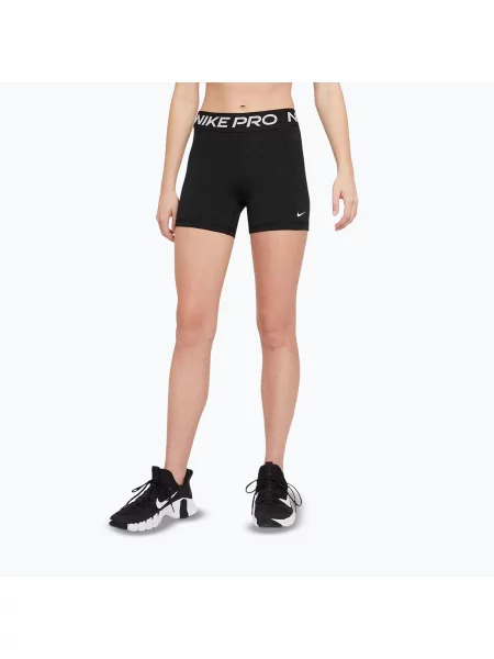 Дамски тренировъчни шорти Nike Pro 5" черно/бяло бяло