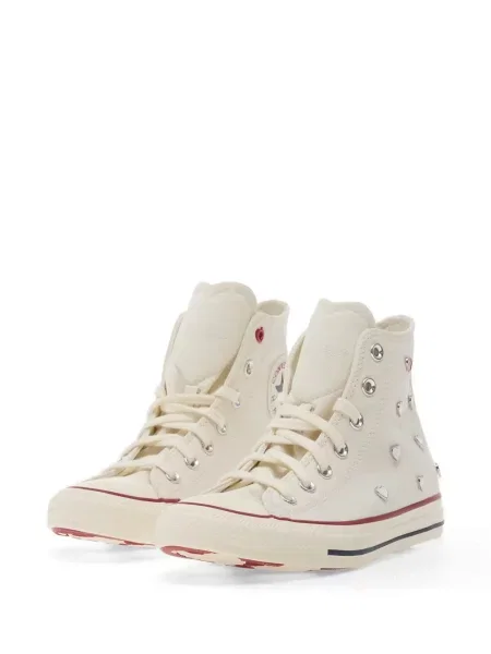 Top Converse cu motiv cu inimi maro