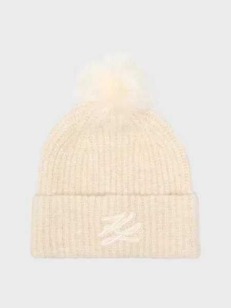 Шапка Karl Lagerfeld з автографом бежева