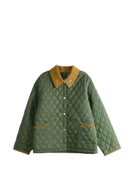 Gulerat matlasat geacă Barbour de catifea cord verde