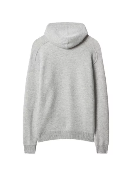 Hanorac cu glugă Maison Kitsune tricotate gri