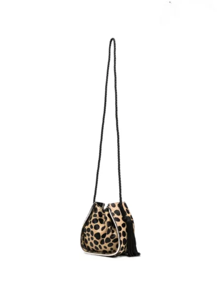 Geantă Forte_forte cu imagine cu model leopard maro