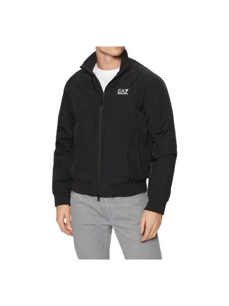 Kurtka bomber Ea7 Emporio Armani z nadrukiem na siłownię niebieski