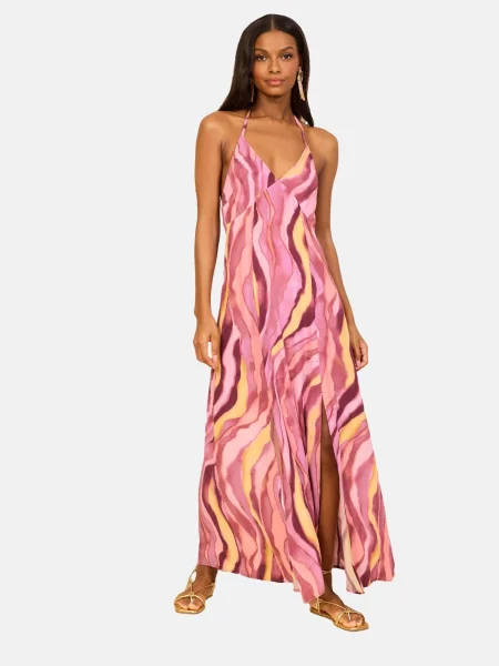 Lipsy Rochie de vară / mov închis / roz / roz galben