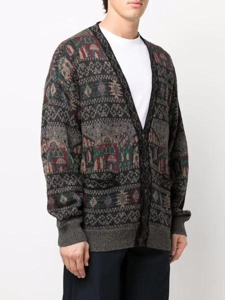 Pletený kardigan Missoni Pre-owned s výstřihem do v hnědý