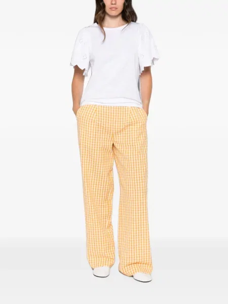 Pantaloni Maison123 în carouri galben