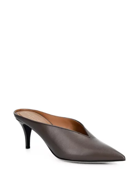 Papuci tip mules Stella Mccartney cu toc jos maro