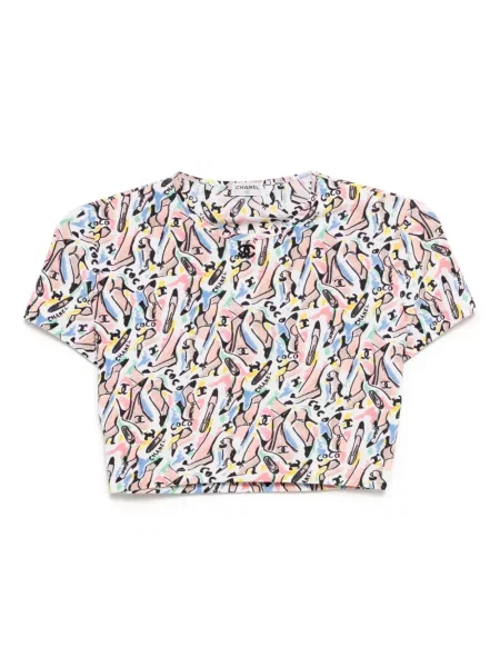 Zkrácené tričko Chanel Pre-owned bílé