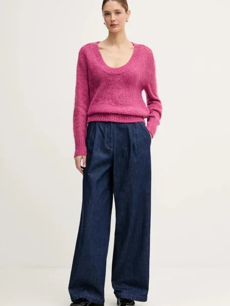 Мохеровый свитер United Colors Of Benetton фиолетовый