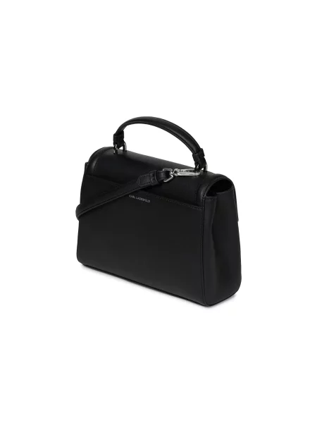 Geanta crossbody Karl Lagerfeld din piele cu autograf negru