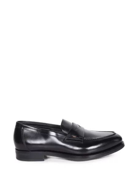 Pantofi loafer Santoni din piele negru