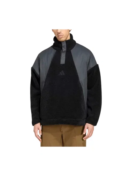 Bluza polarowa zakładana przez głowę z zatrzaskami Terrex Xploric CLIMAWARM High Pile czarna