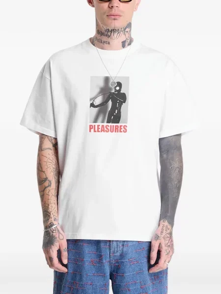Tricou Pleasures cu imagine alb