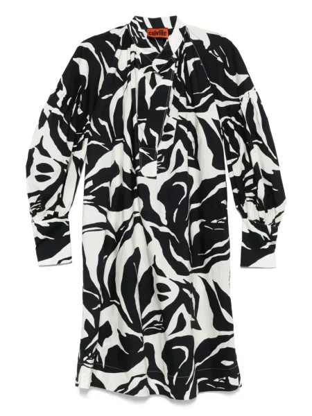 Rochie Colville cu imagine cu imprimeu abstract de costum alb