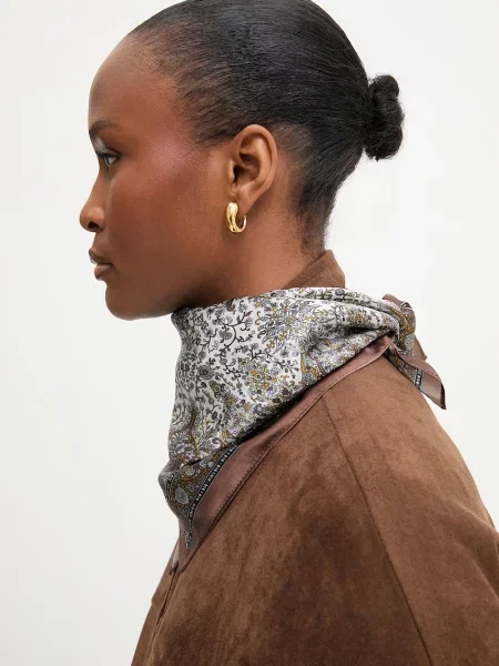 Svilena marama Answear.LAB iz kolekcije Unscripted smeđa