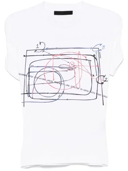 Koszulka Alainpaul z nadrukiem na ramiączkach biała