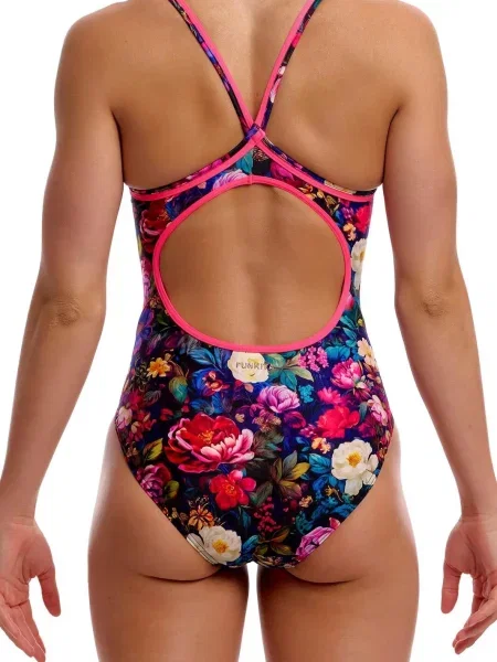 Strój kąpielowy jednoczęściowy FUNKITA Bed Of Roses Diamond Back czarny