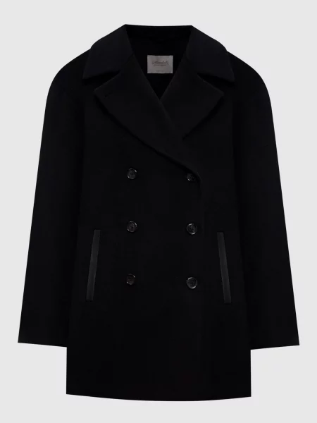 Двобортне пальто з вовни і кашеміру Enrico Mandelli чорне