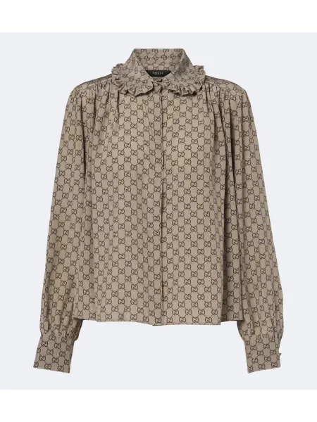 Bluză Gucci de mătase bej