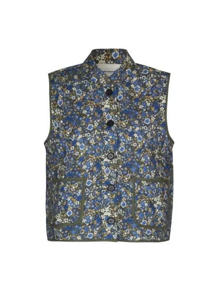 Pikowana kamizelka Lollys Laundry z nadrukiem niebieska