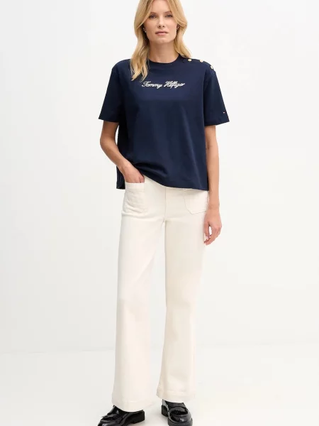 TOMMY HILFIGER Tricou bleumarin alb