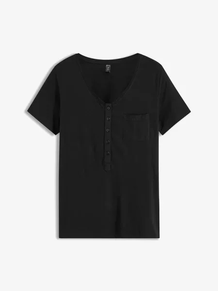 T-shirt z mieszanki bawełny i czarna