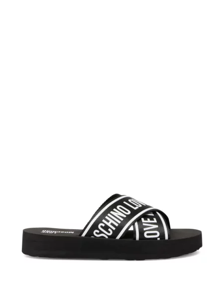 Papuci Love Moschino cu autograf negru
