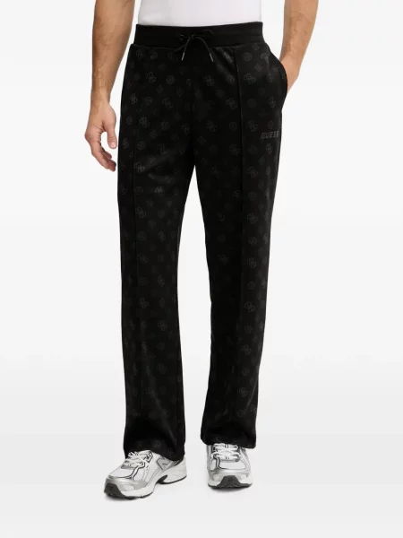 Pantaloni Guess cu imagine alergare negru