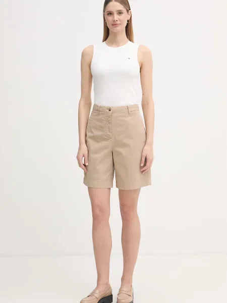 Tommy Hilfiger chino kratke hlače z bombažem bež