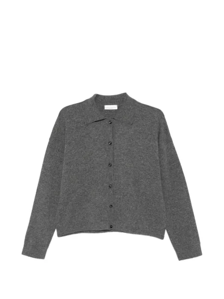 Gulerat cardigan Roberto Collina gri