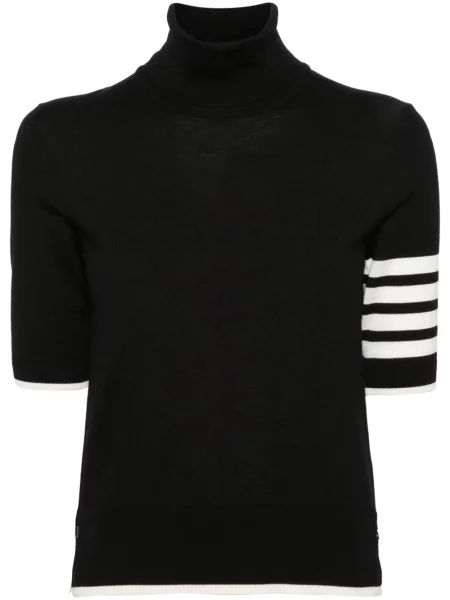 Pulover Thom Browne cu dungi scurt negru