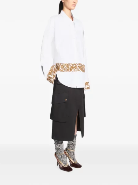 Cămașă Dries Van Noten din poplin alb