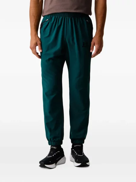 Pantaloni sport Under Armour cu imagine alergare verde