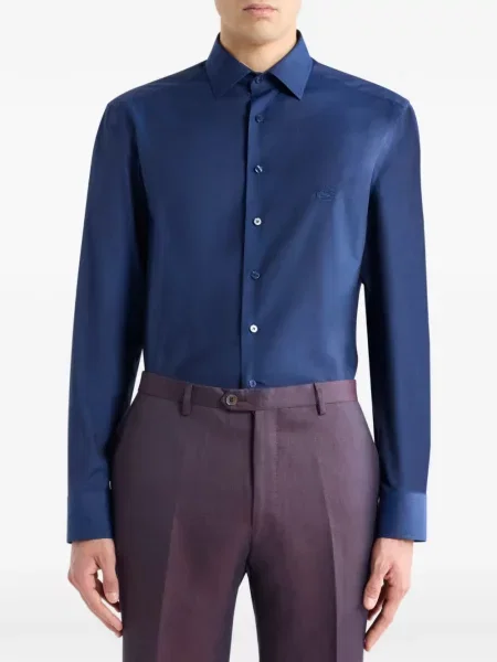 Cămașă Etro cu broderie albastru