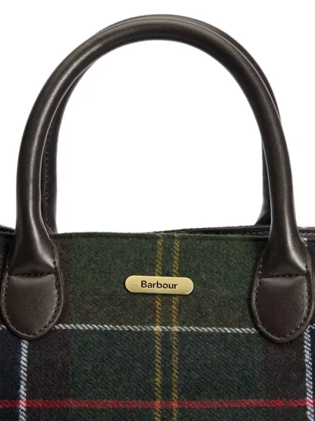 Geantă shopper Barbour în carouri verde