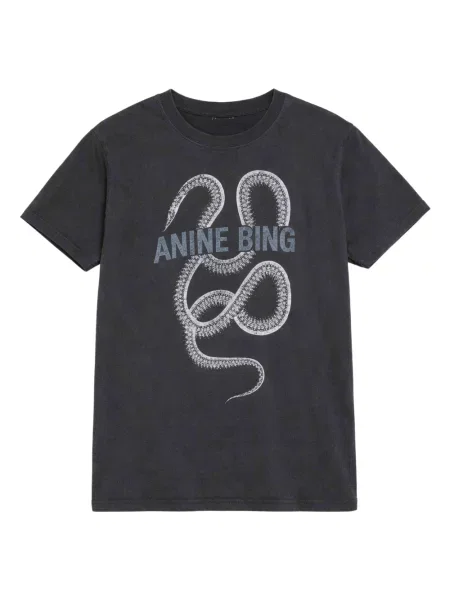 Koszulka Anine Bing w wężowy wzór czarna