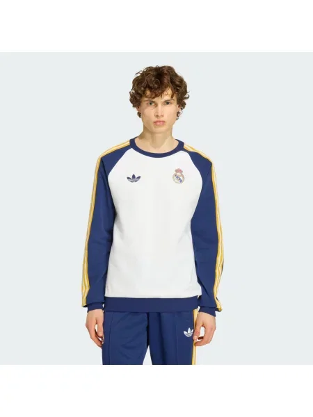 Mikina Real Madrid Originals Crew Sweat bílá