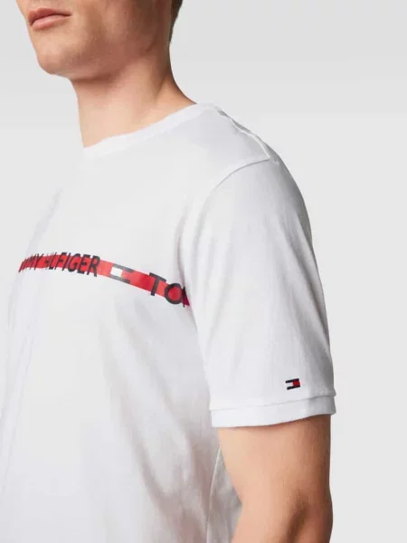 T-shirt z domieszką lyocellu Tommy Hilfiger biała