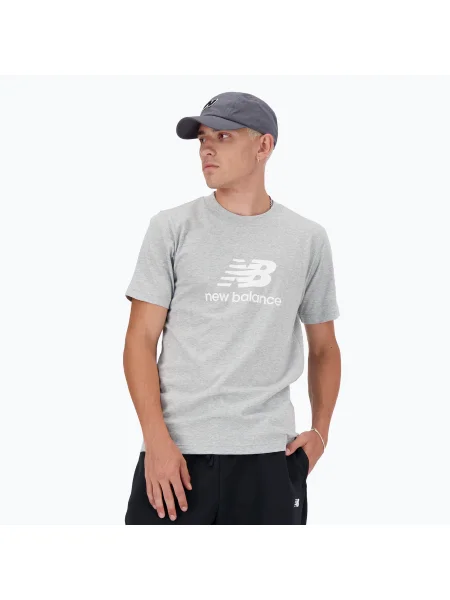 Tricou pentru bărbați New Balance Stacked Logo athletic grey gri