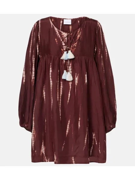 Rochie Anna Kosturova de mătase maro