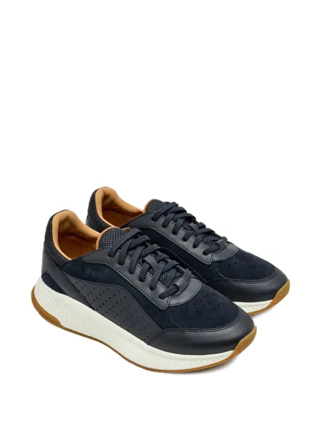 Sneakerși Boss din piele albastru