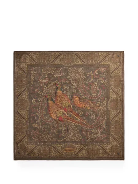 Fular Ralph Lauren Collection cu imagine cu model paisley maro