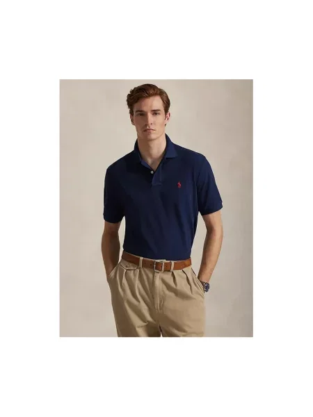 Koszulka polo Polo Ralph Lauren z siateczką z siateczki niebieska