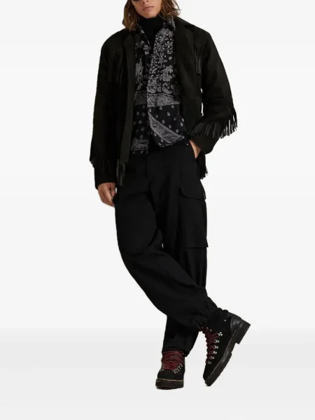 Плисирани маратонки Polo Ralph Lauren от рипсено кадифе черно