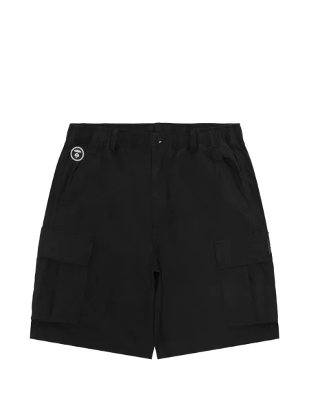Pantaloni scurți cargo Aape By A Bathing Ape cu autograf negru